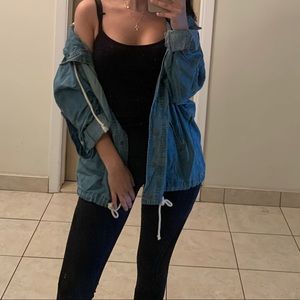 Jean jacket with hood